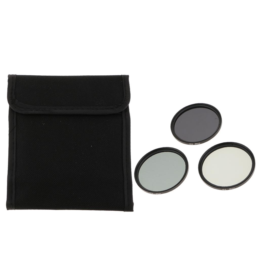 3-Piece Multi-Coated Glass Filter Kit  for 58mm DSLR Lens