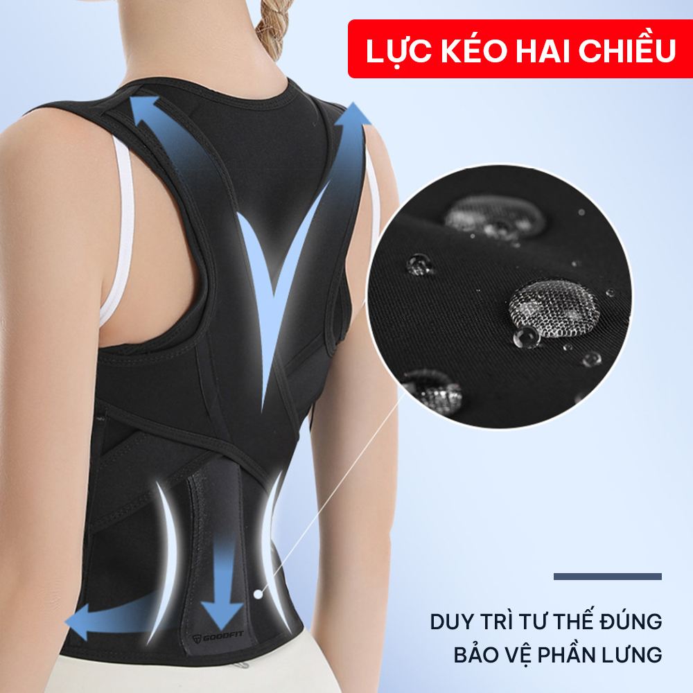 Đai chống gù lưng nam, nữ, trẻ em hỗ trợ cải thiện vóc dáng chính hãng GoodFit GF716P