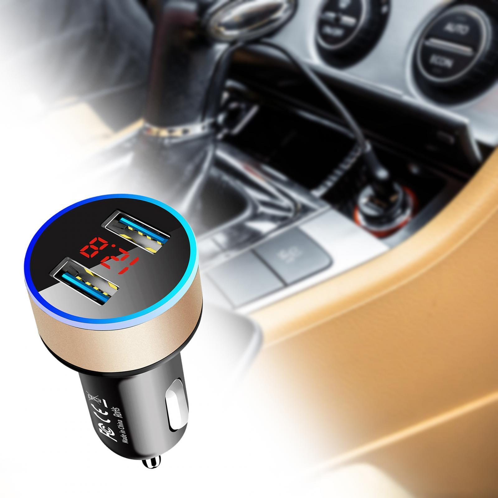 Car Charger with Voltage Dual Ports for Smartphones MP3 Cameras