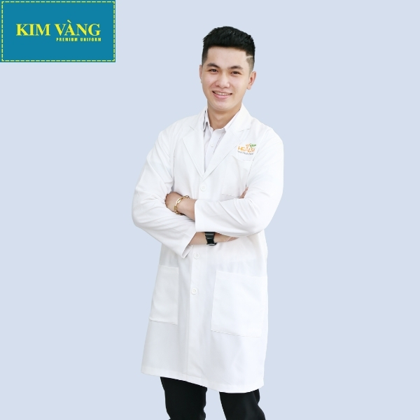 [KIM VÀNG] Áo Blouse bác sĩ, áo dược sĩ, đồng phục bệnh viện tay dài chất liệu Kaki thun - Mẫu 03