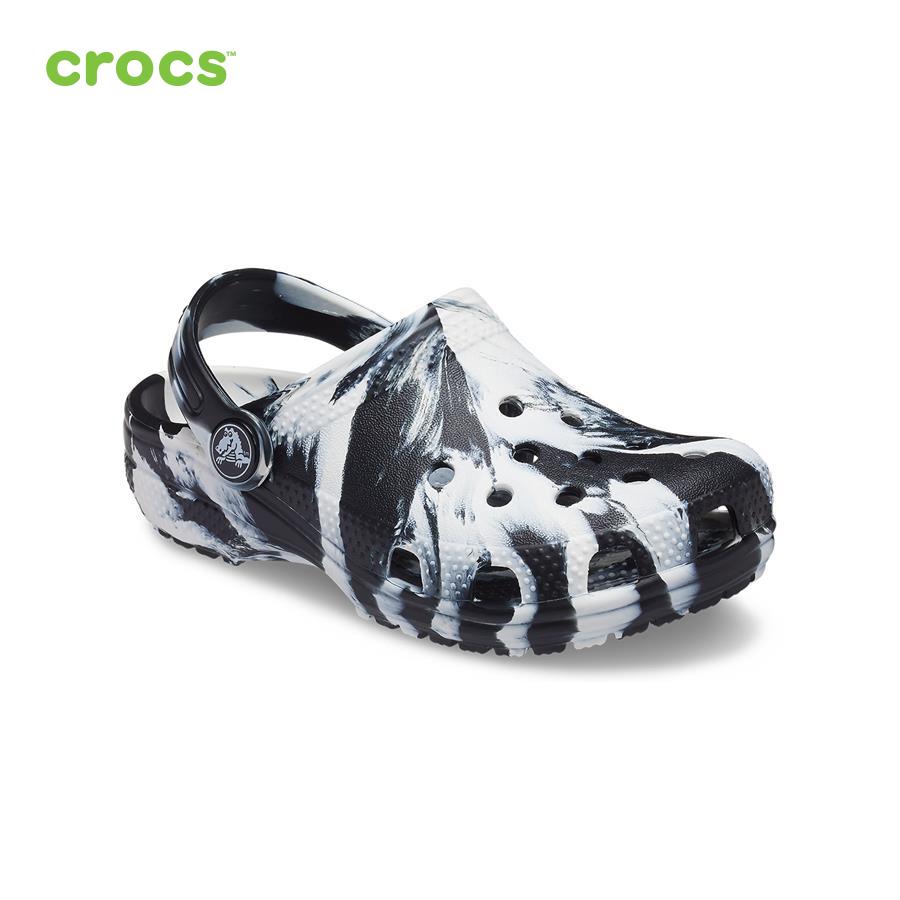 Giày lười trẻ em Crocs FW Classic Clog Toddler Marbled Blk/Whi - 206838-066