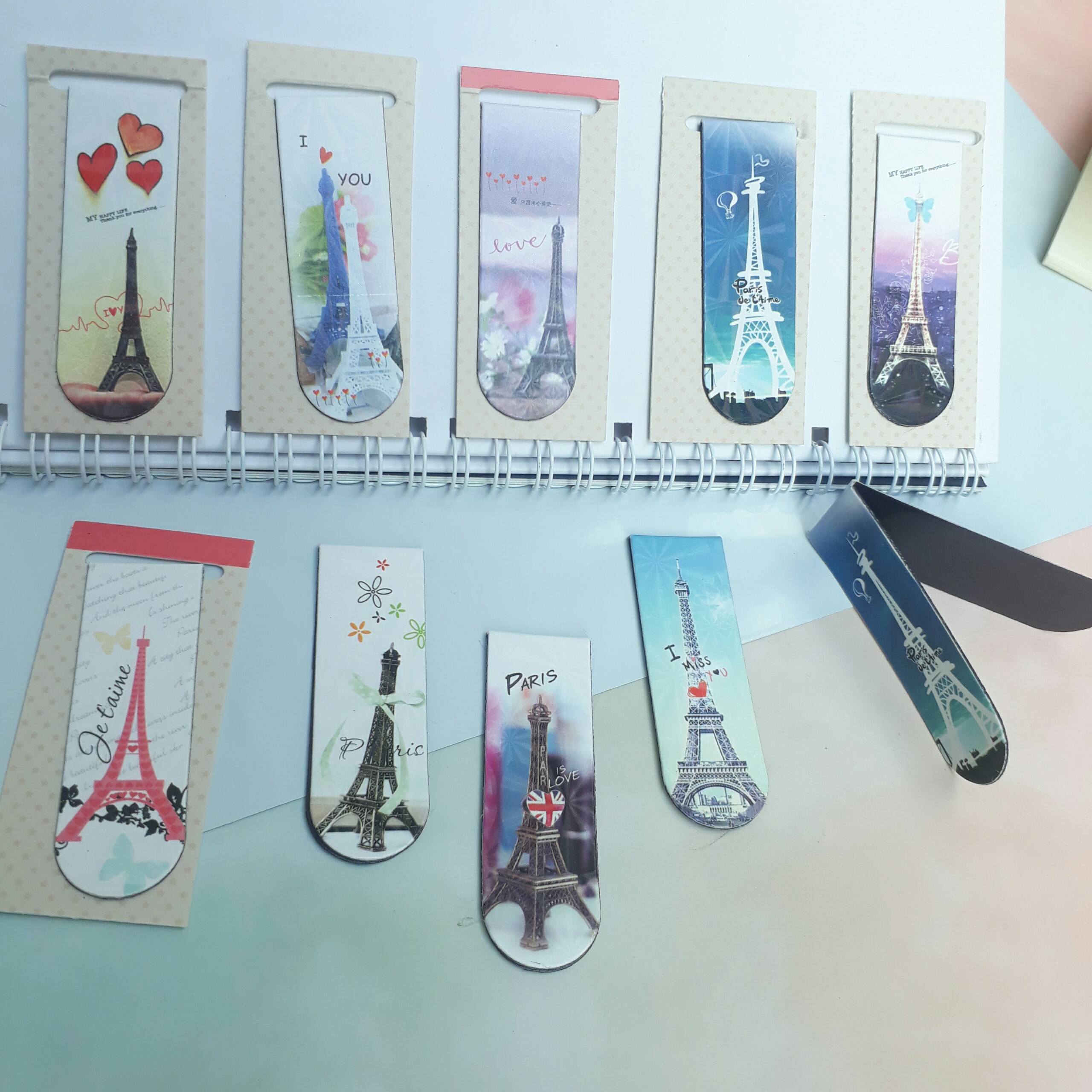 Combo 5 Bookmark Nam Châm Đánh Dấu Sách - Tháp Eiffel