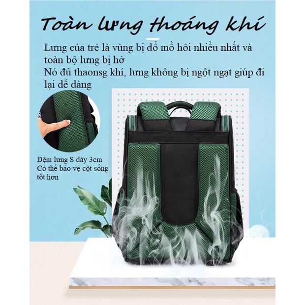 Cặp học sinh chống gù lưng cho bé, Balo chống nước trẻ em cao cấp BF 2083