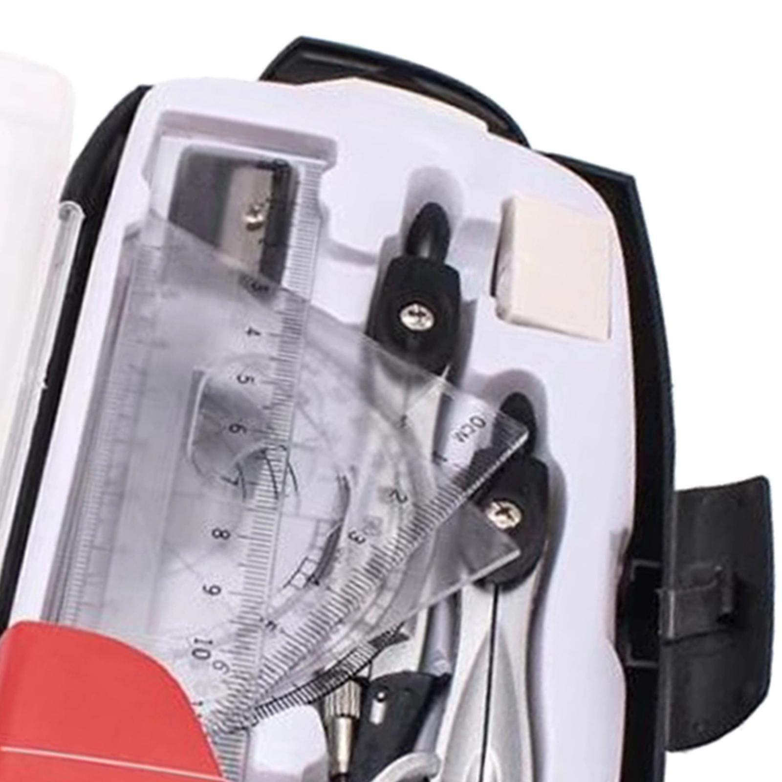 Math Geometry Kit Protractor Compass with Storage Case for School Teachers