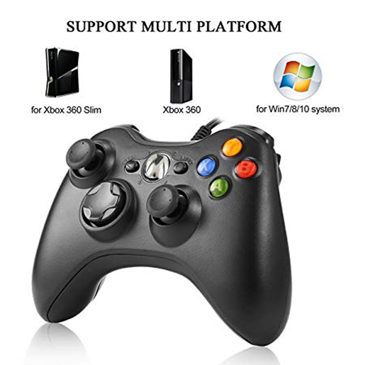 Tay Cầm Chơi Game PC VINETTEAM Xbox 360 Chuyên Dùng Cho PC laptop TVbox - Chơi F04 Full Skill - Hỗ Trợ Rung Khi Chơi Game Chơi FIFA Online 03 Rồng Đen 10 - Hàng Chính Hãng