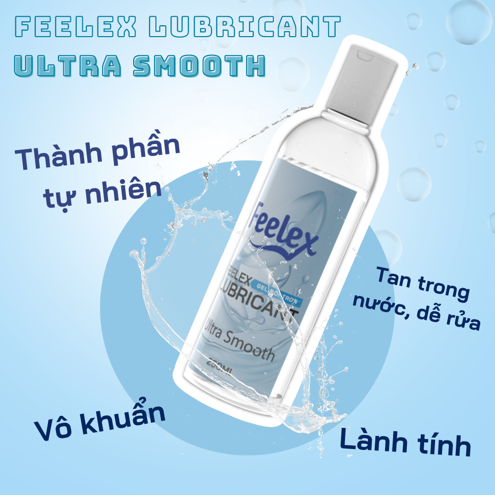 Gel bôi trơn Feelex Lubricant Cool mát lạnh, gấp đôi độ trơn - Lọ 250ml