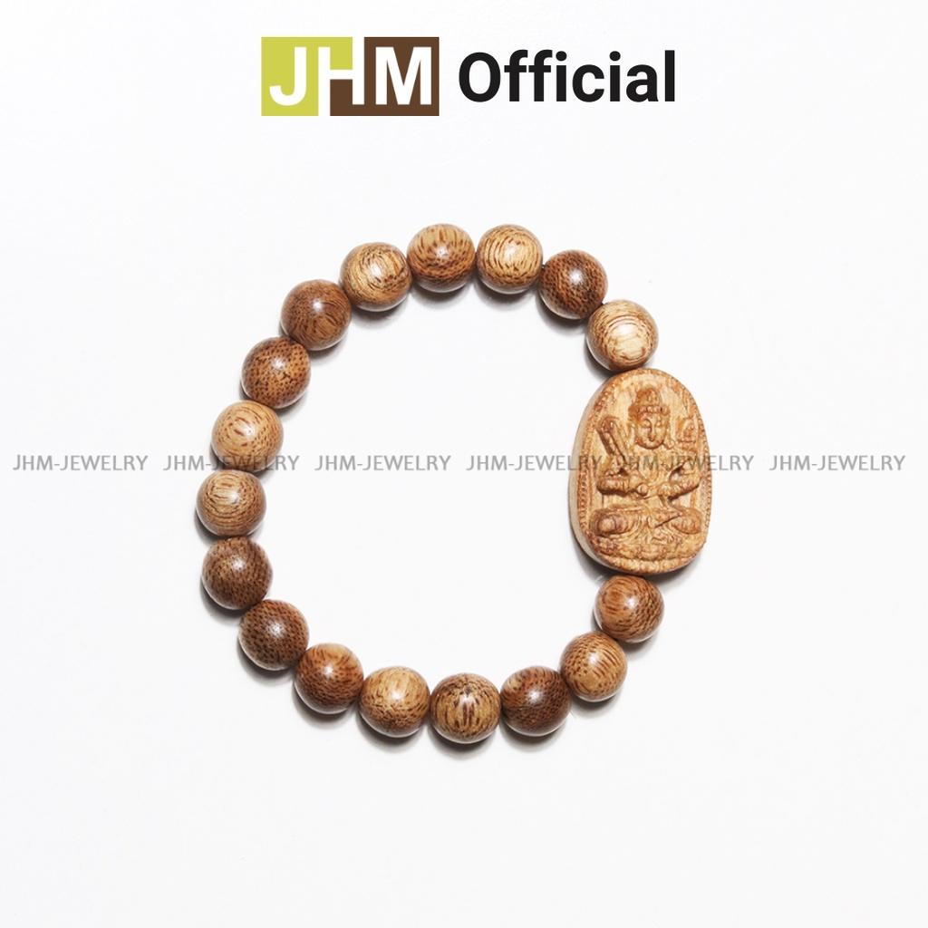 Vòng tay trầm hương tốc dành cho nữ tuổi Sửu, Dần 8mm JHM phối mặt bản mệnh Hư Không Tạng Bồ Tát