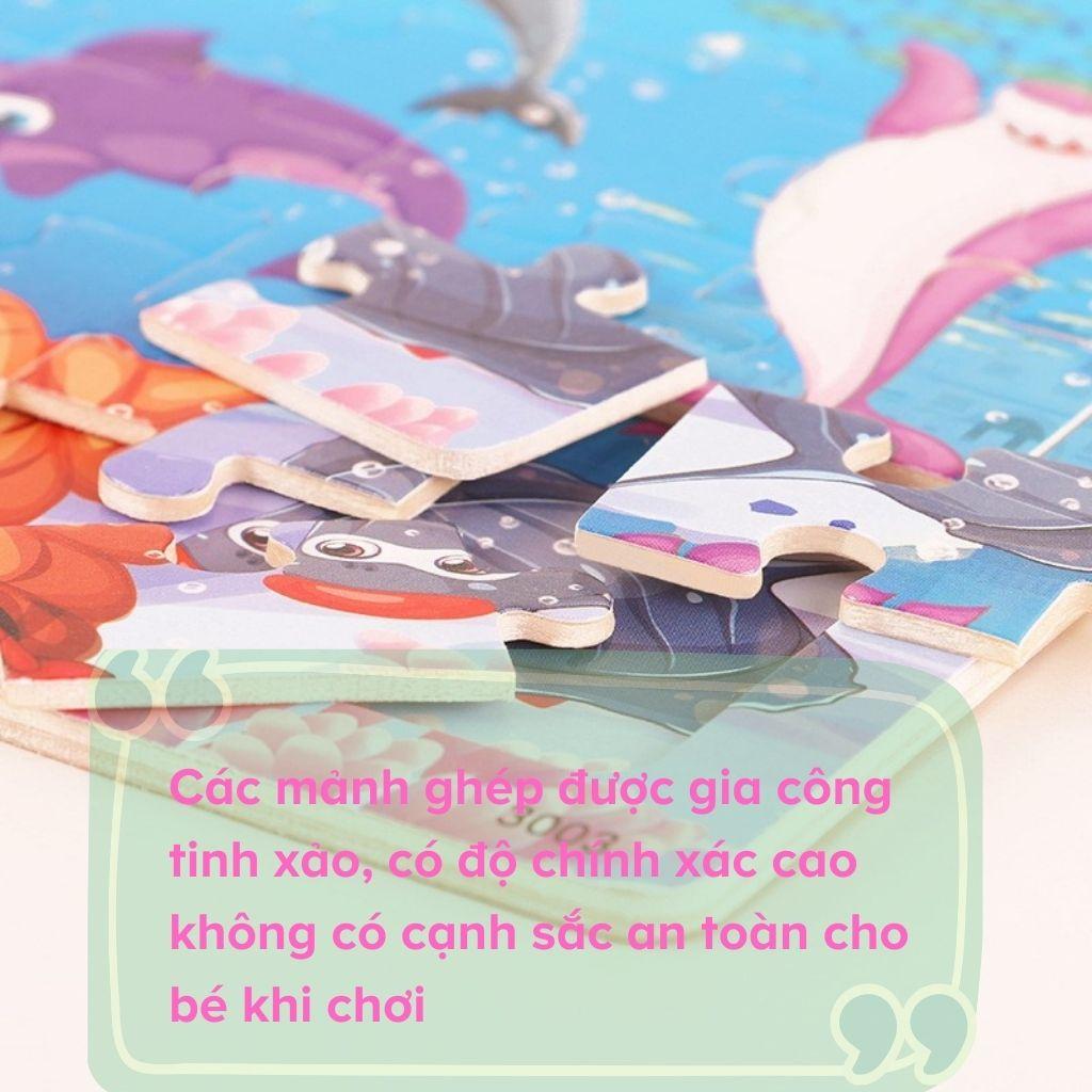 Đồ chơi gỗ thông minh tranh ghép hình gỗ 30 mảnh cho bé trai bé gái sáng tạo giải trí đồ chơi giáo dục