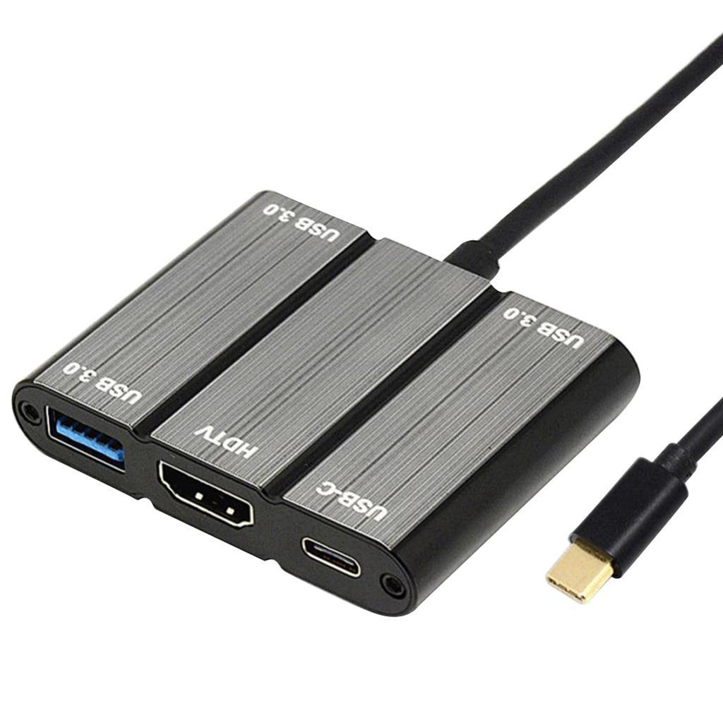 USB Multiport Hub Converter with 4K HDTV Output, 3 USB3.0 Ports, USB-
