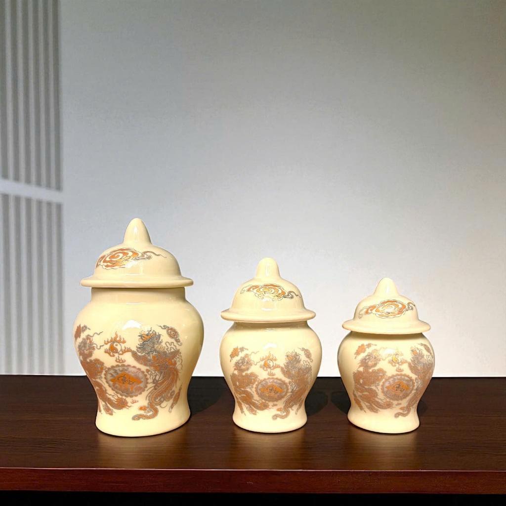 Bộ đồ thờ gia tiên, đồ thờ thần tài RỒNG VIỆT, gốm sứ men bát tràng hoạ tiết rồng phượng cao cấp