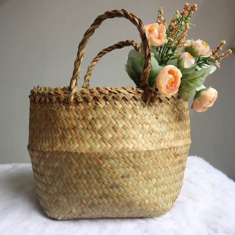 Giỏ Đệm Tròn Đựng Hoa, Đựng Trái Cây Trang Trí - Cổ Điển - Thiên Nhiên
