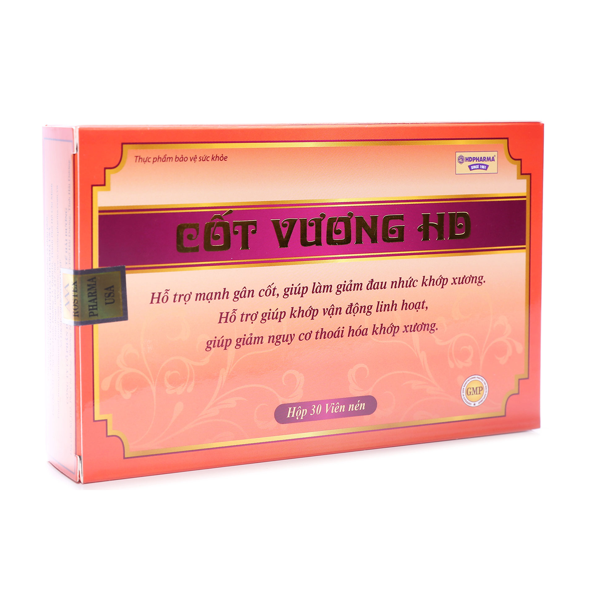 Cốt Vương HD giảm đau xương khớp, thoái hóa cột sống Hộp 30 viên