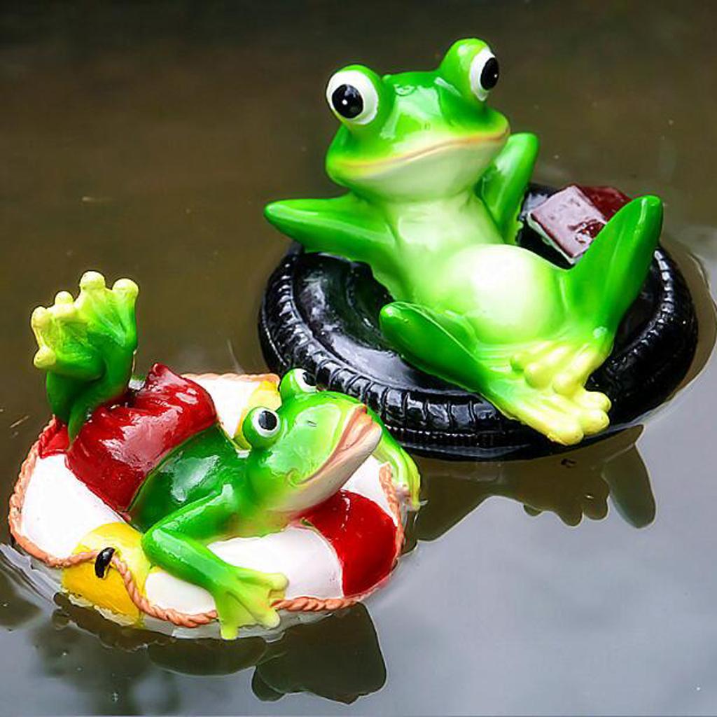 Lotus Leaf & Frogs Floater Outdoor Pool & Pond Ornament Garden Decoration
