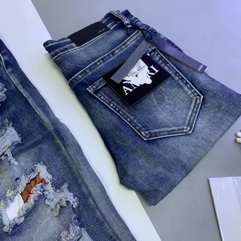 Quần bò Amiri vá gối rách - Quần bò rách đẳng cấp QJHD44