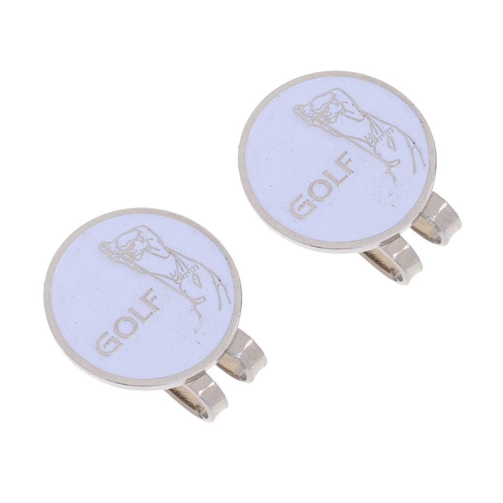 2 Pieces Sturdy Golfer Magnetic Golf Ball Marker Clip On Golf Cap Visor Golf Accessory Gift