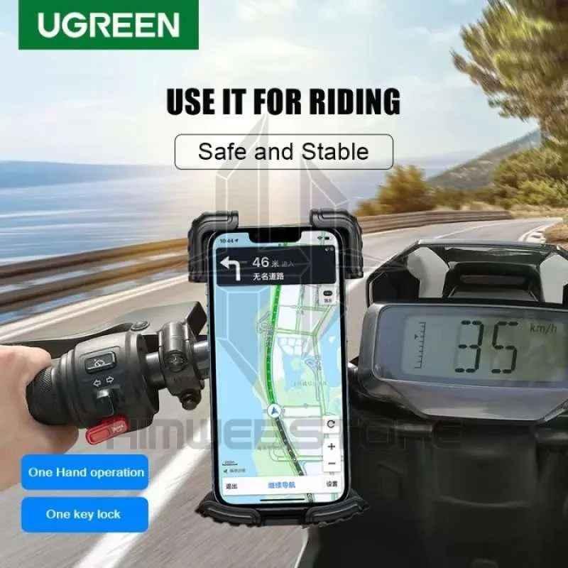 Ugreen UG60548LP494TK 6.8inch Giá đỡ điện thoại chất liệu nhựa ABS PVC silicon gắn xe đạp địa hình màu đen - HÀNG CHÍNH HÃNG