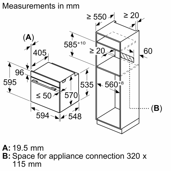 Lò Nướng Âm Tủ Bosch HBG5585S6B Series 6, Dung Tích 71l, Home Connect, Điều Khiển Cảm Ứng, Nhập Đức, , Hàng Chính Hãng