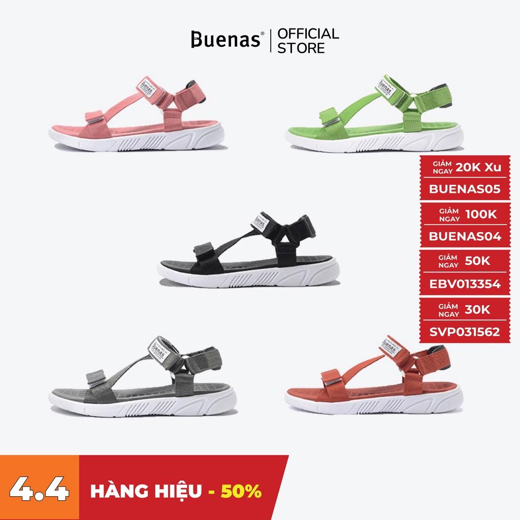 Giày sandal nam nữ unisex đi học quai ngang Buenas Sport S5 đế cao 3 phân