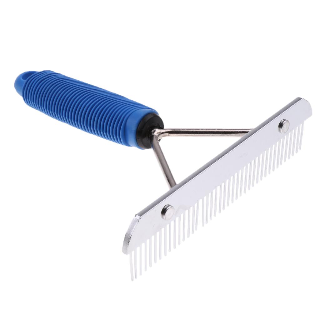 Dog Cat Hair Comb Pet Fur Knot Remove Rake Shedding Grooming Brush Blue