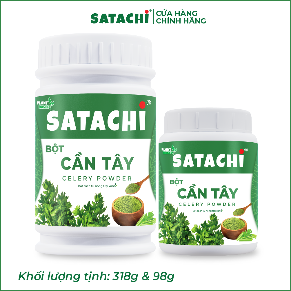 Bột Cần Tây nguyên chất SATACHI. Giảm huyết áp, tim mạch khỏe mạnh, giảm cân hiệu quả, thanh lọc cơ thể. Hộp 98g