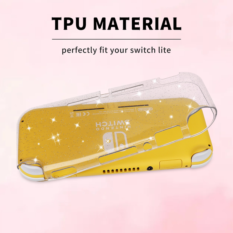 Ốp TPU mềm pha lê lấp lánh cho Switch Lite Bảng điều khiển trò chơi điện tử Vỏ bảo vệ trong suốt cho Switch Lite Shell Màu da: Bạc