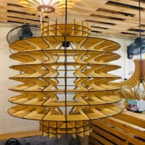Đèn gỗ thả trần CAO CẤP hiện đại sang trọng chất liệu gỗ trang trí cho phòng khách nhà căn hộ decor nhà quán cafe