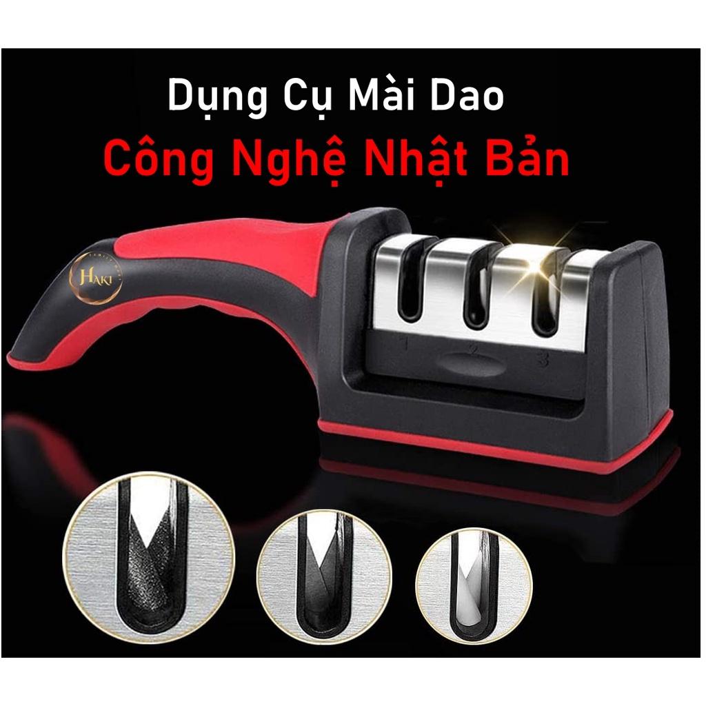 Dụng cụ mài dao kéo cầm tay NHẬT BẢN đa năng tiện lợi,bộ mài dao kéo 3 khe tiện dụng