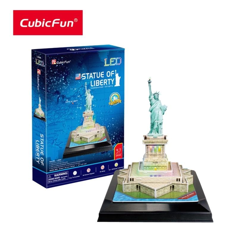 Đồ Chơi CUBIC FUN Trẻ Em Xếp Hình 3D Có Đèn Led: Tượng Nữ Thần Tự Do L505H