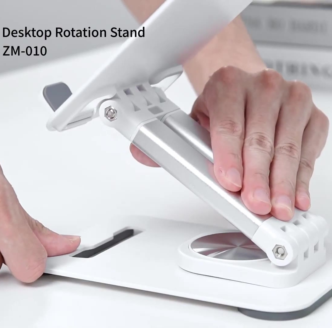 Giá đỡ kệ đỡ cho iPad / Tablet / máy tính bảng xoay 360 độ hiệu WIWU Destop Rolation Stand ZM-010 - thay đổi chiều cao, xoay mọi góc độ, gấp gọn khi không sử dụng - Hàng nhập khẩu