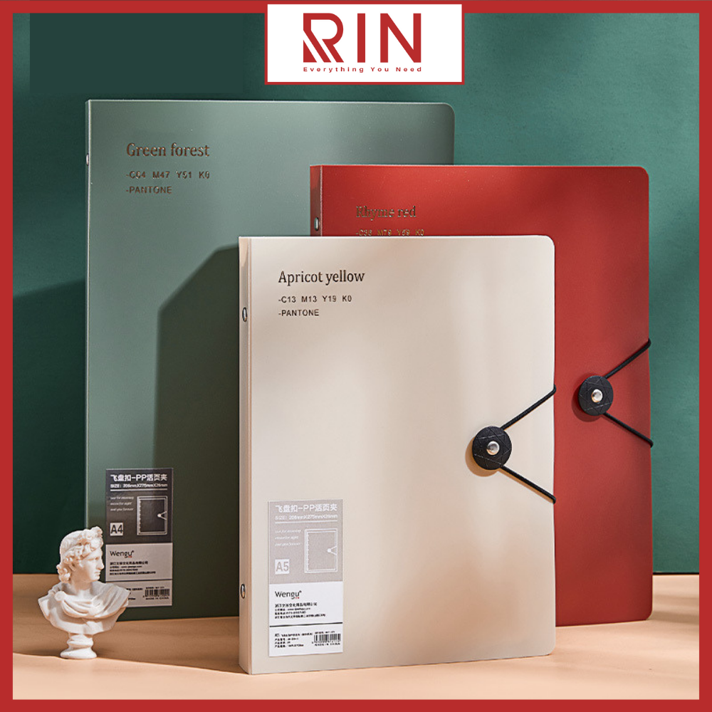 Bìa sổ tay nhựa / Bìa gáy còng Retro colors có thể thay lõi, ruột sổ nhiều size