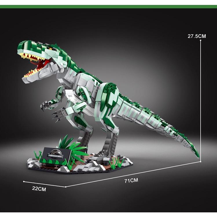 Đồ chơi Lắp ráp Khủng Long ăn thịt Indominus Rex, Gaomisi 2010 Xếp hình thông minh, Sách hướng dẫn chi tiết, Nhựa ABS