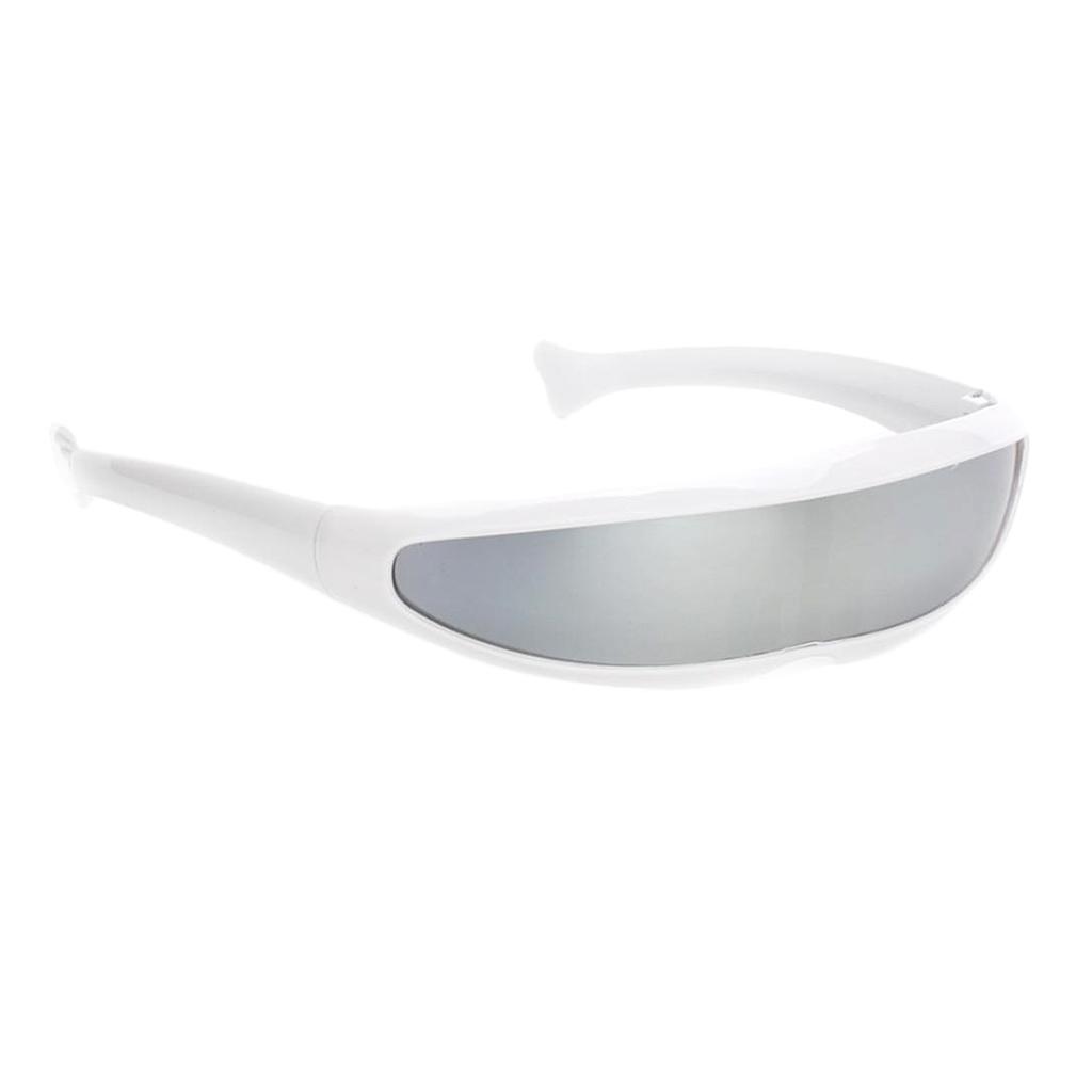 Hình ảnh Futuristic 6 Piece Visor with White Narrow Lens Sunglasses