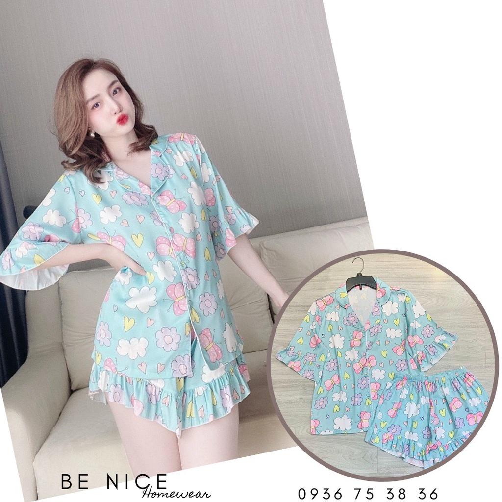 Set pijama lụa Be Nice Homewear phối bèo lạ mắt nhiều họa tiết xinh xắn