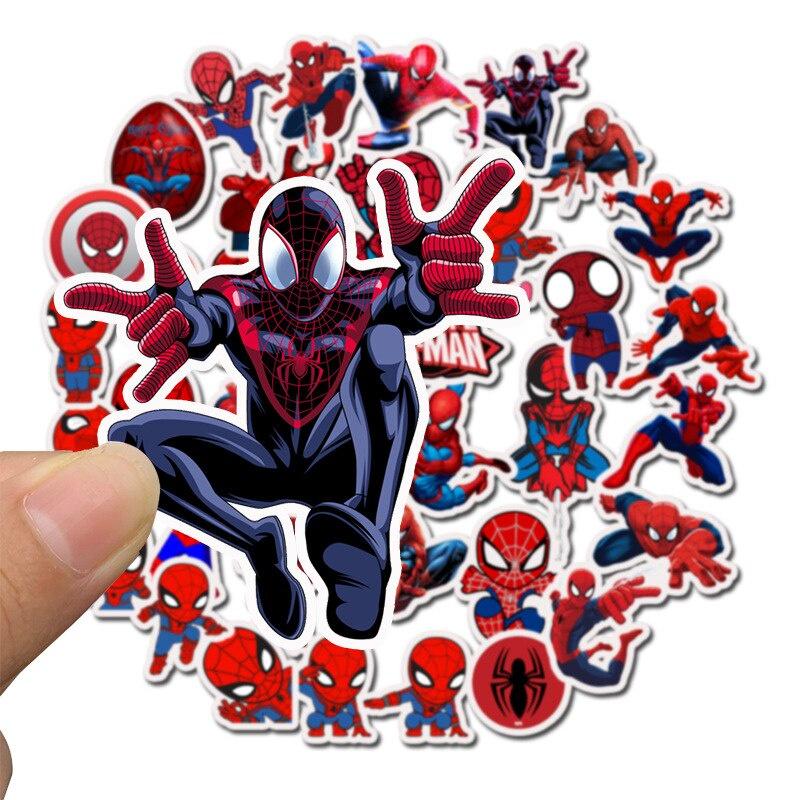 Sticker NGƯỜI NHỆN spider man nhãn dán trang trí mũ bảo hiểm, đàn, guitar, ukulele, điện thoại laptop