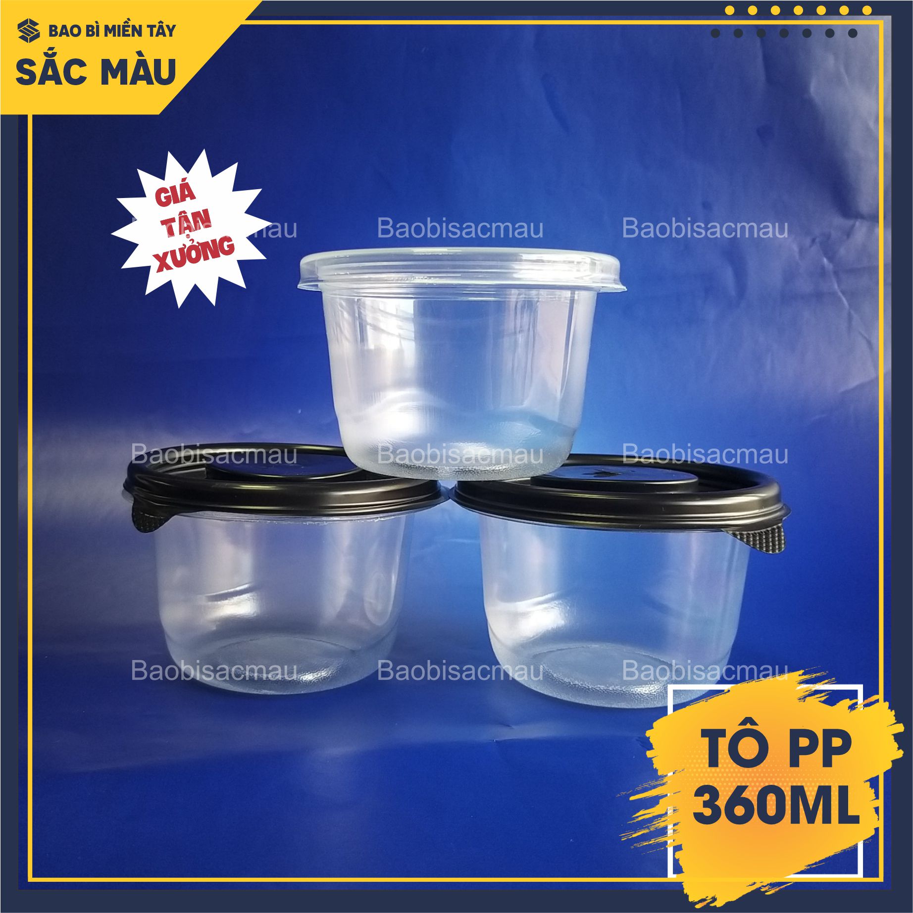 Set 50 Tô nhựa PP 360ml kèm nắp, tô nhựa đựng thực phẩm, chịu nhiệt tốt