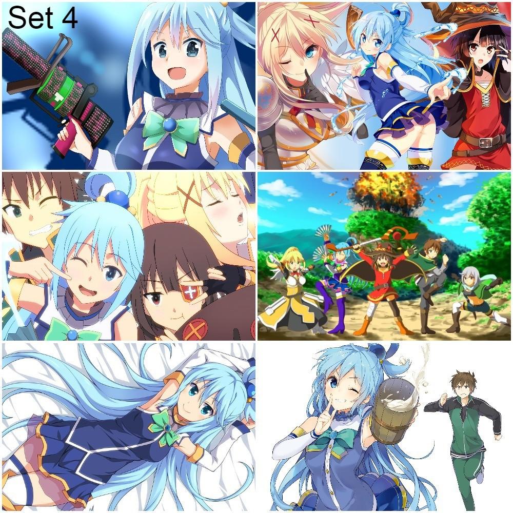 Bộ 6 Áp phích - Poster Anime KonoSuba: God’s Blessing on this Wonderful World! - Phước Lành Cho Thế Giới (bóc dán)