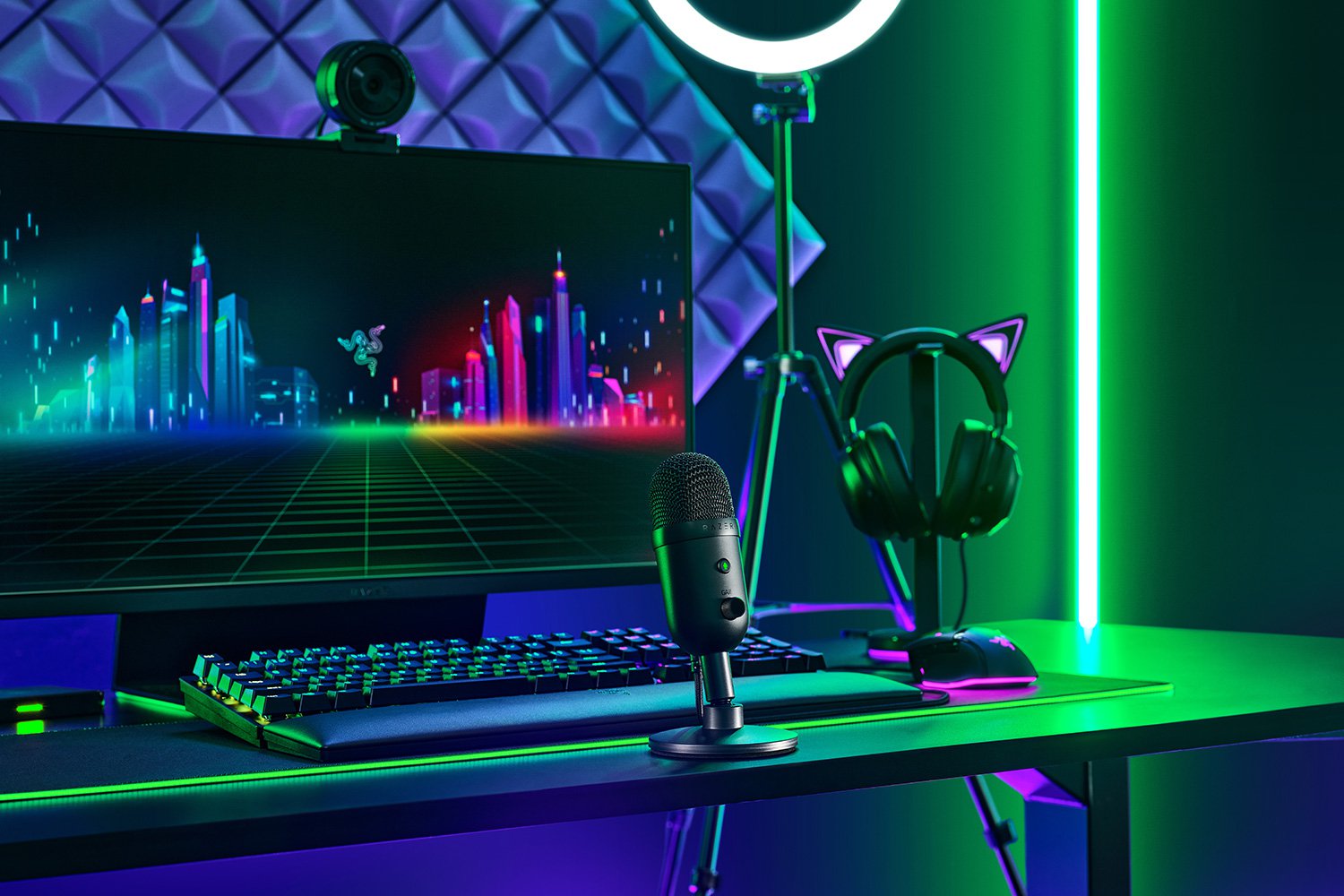 Thiết bị thu âm Razer Seiren V2 X-USB Microphone for Streamers_Hàng chính hãng