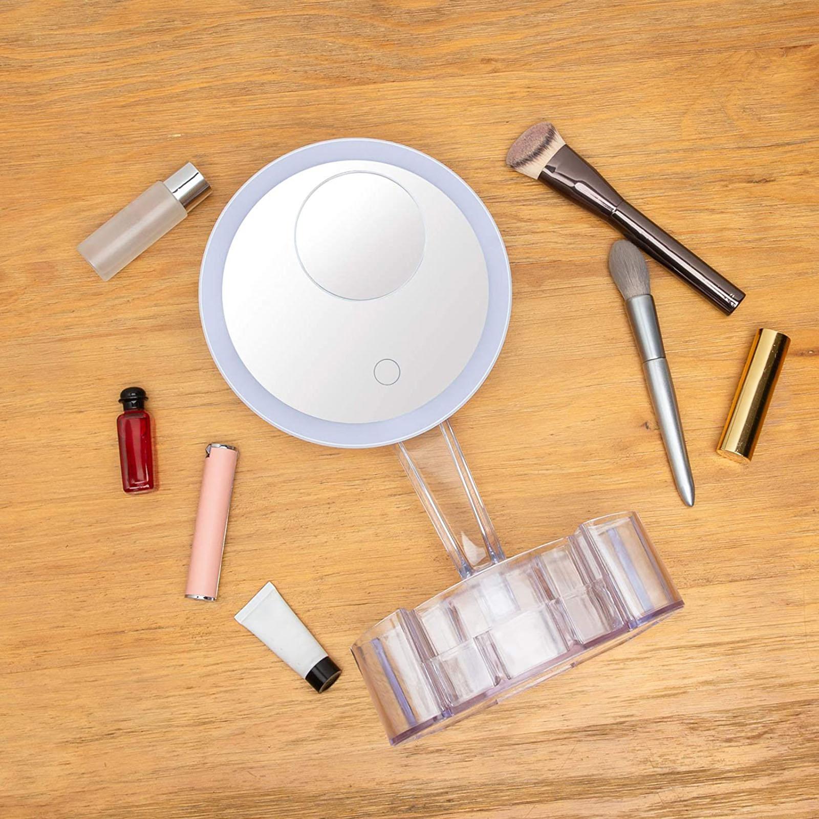 Makeup Mirrors Dimming Light Up Mirror 90° Rotation Powered by Battery