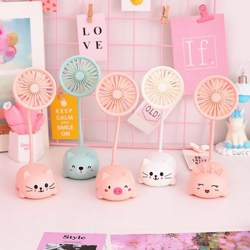Quạt tích điện mini, quạt cầm tay tích điện để bàn hình thú đáng yêu Maxshop Độc