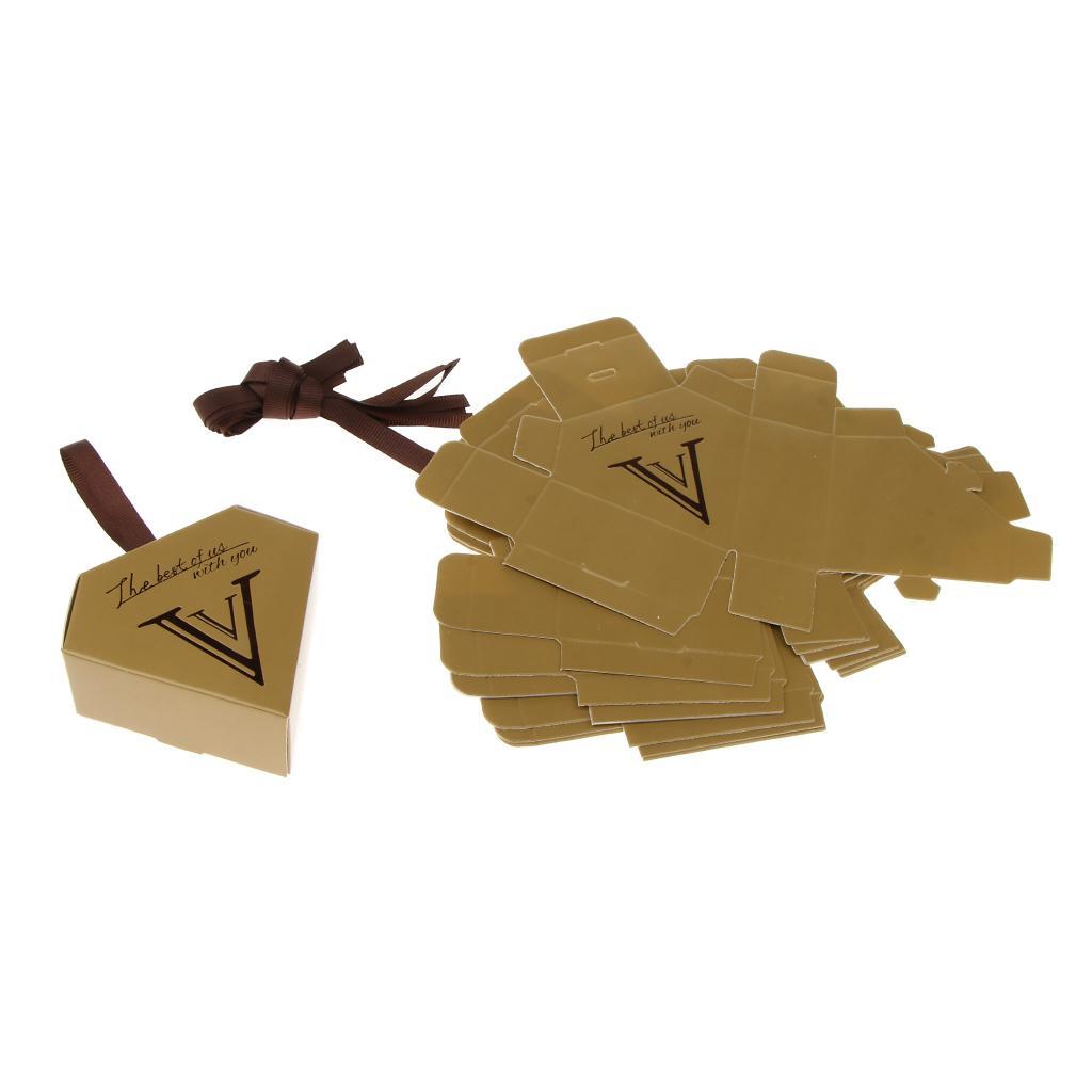 10 Pieces Diamond Candy Gift Box Wedding Favor Boxes with Ribbon
