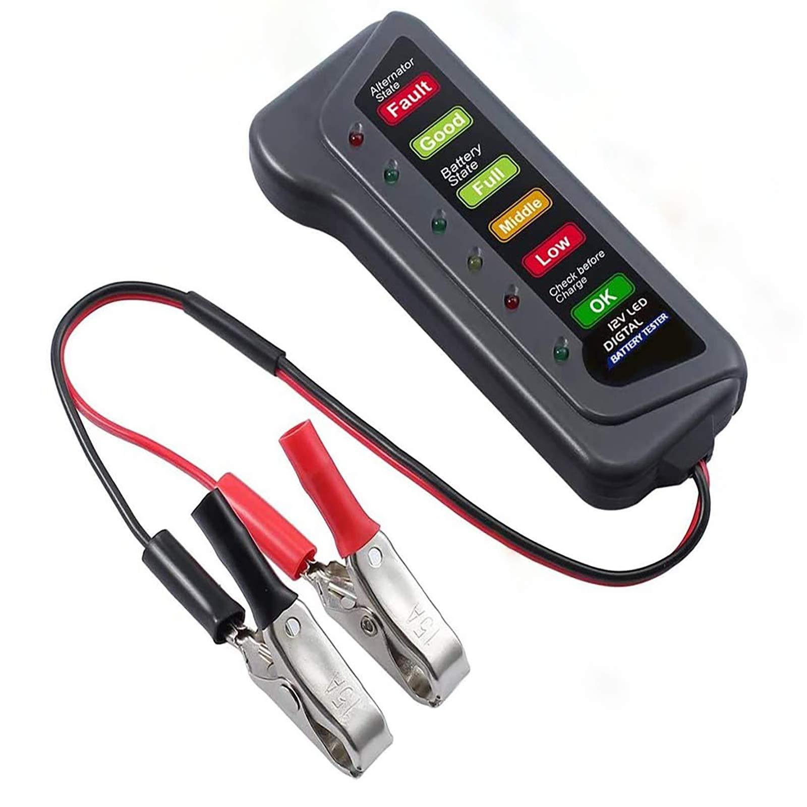 12V Digital Car Tester Trình thay thế Máy phát điện kiểm tra Pin Phân tích thử nghiệm với chỉ dẫn LED cho xe máy xe máy