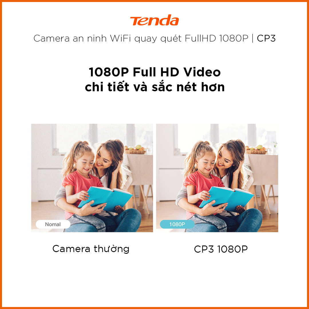 Camera IP Wifi Tenda CP3 Full HD 1080P 360° - Hàng Chính Hãng