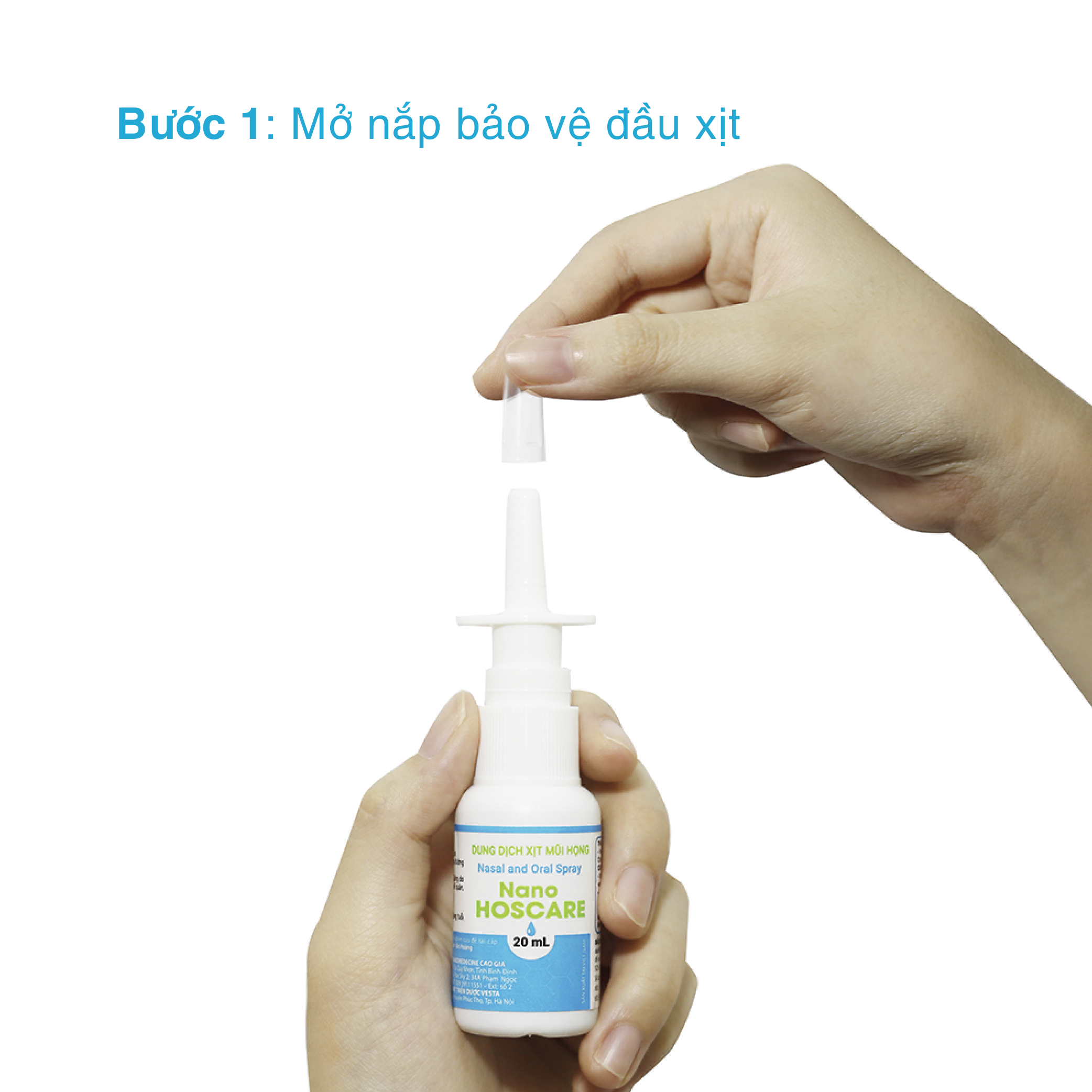 Xịt mũi xoang Nano HOSCARE 20ml - Giảm viêm xoang, nghẹt mũi, viêm mũi, viêm họng