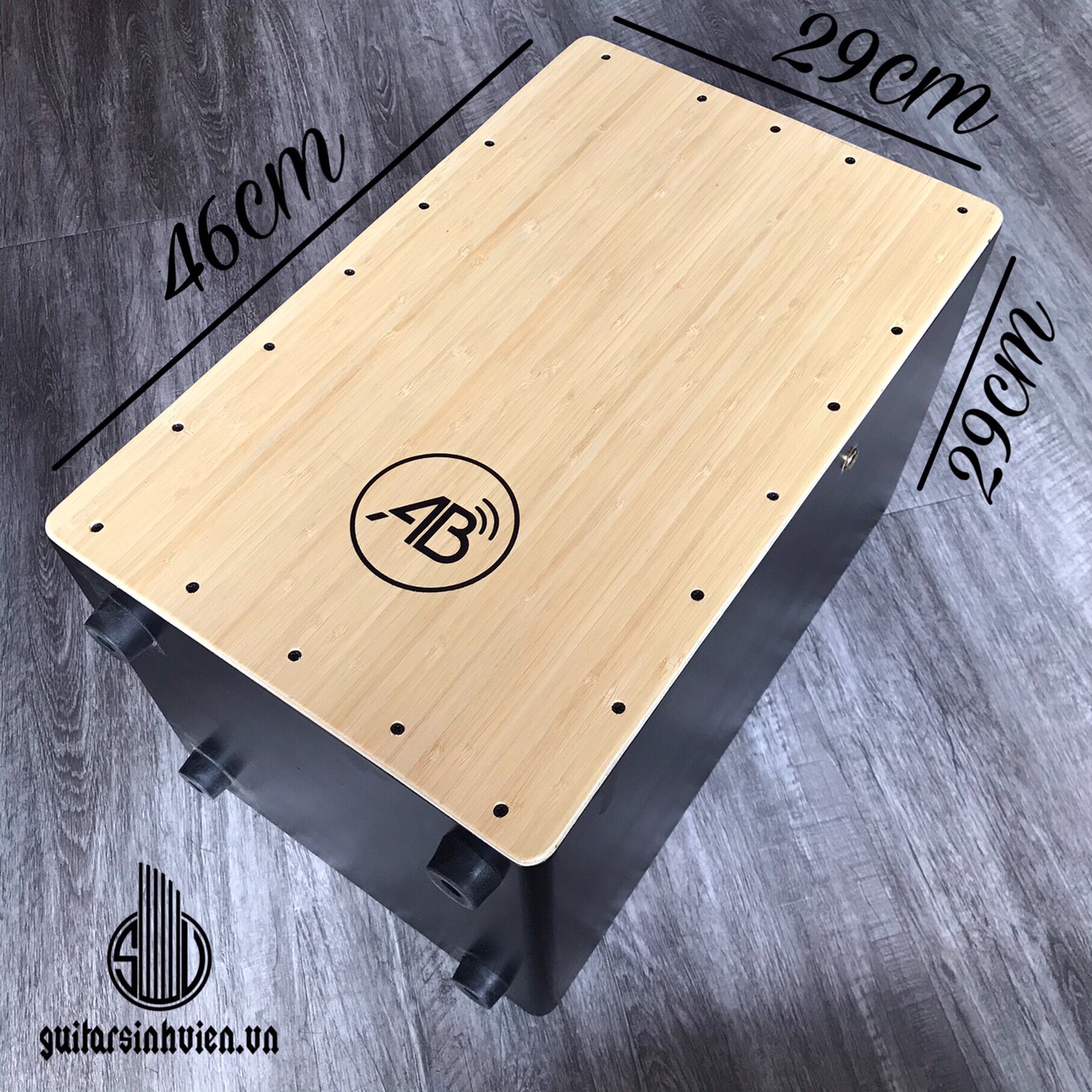 Trống cajon AB-D2 trắng sọc có tay chỉnh snare  - Snare rung chắc, bass ấm - Tặng bao