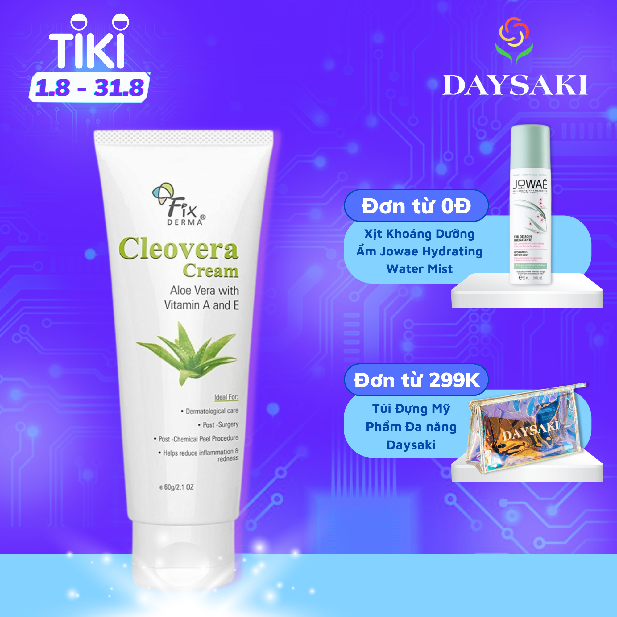 Fixderma Kem Dưỡng Da Mặt Fixderma Cleovera Cream tăng cường độ ẩm, dưỡng trắng da hiệu quả