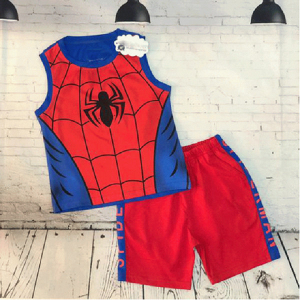 Áo Bé Trai Sát Nách Người Nhện Kèm Quần Lửng - HM242-N