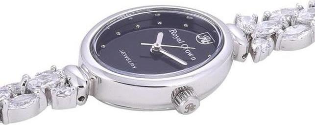 Đồng hồ nữ chính hãng Royal Crown 2506 dây đá vỏ trắng mặt đen