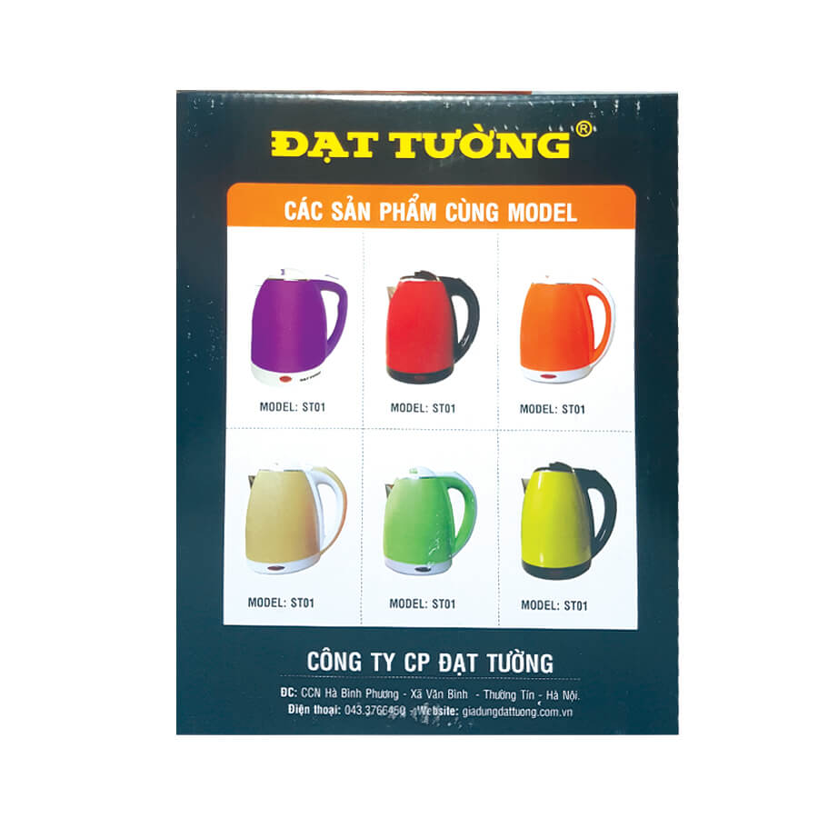 Hình ảnh Ấm đun nước siêu tốc 2 lớp 1.8L Đạt Tường ST-01 ( Giao màu ngẫu nhiên ) - Hàng chính hãng