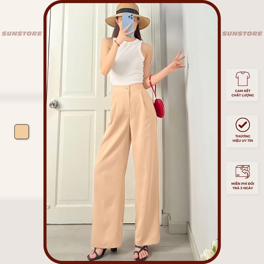 Quần ống rộng nữ culottes suông dài chất mỏng nhẹ