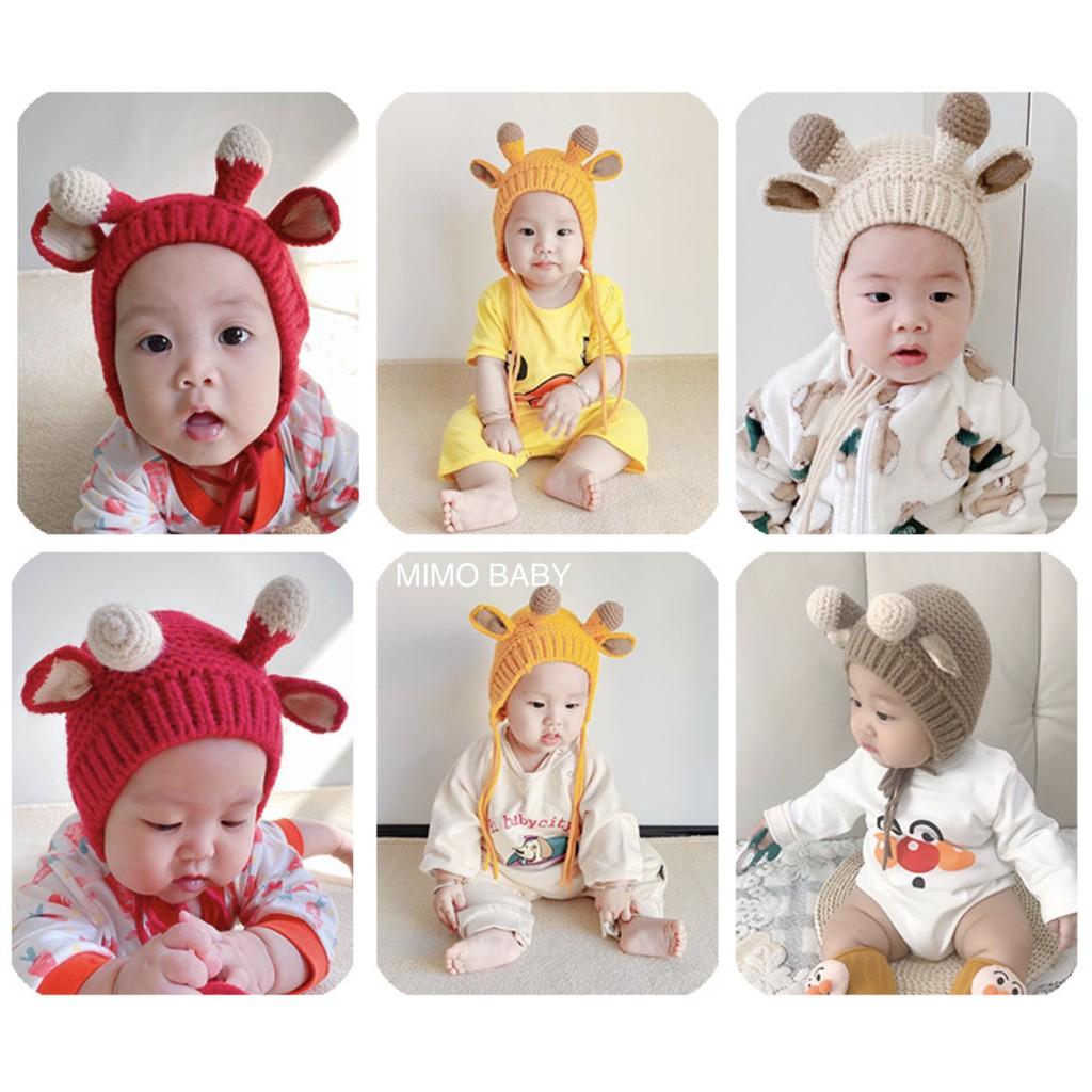 Mũ len hình sừng hươu cao cấp cho bé Mimo baby ML42